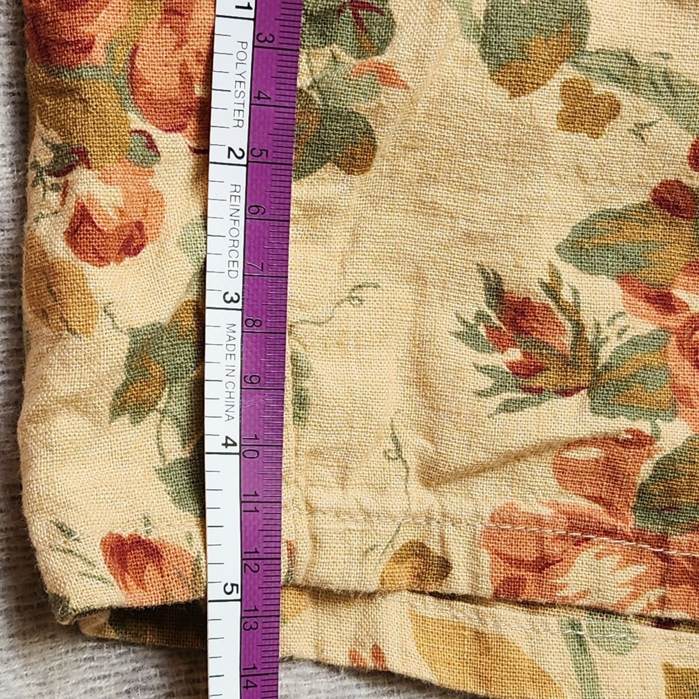 Vintage 90s Shorts Streetwear Flower All Over Print Tapestry USA Size L Linen - Picture 7 of 7